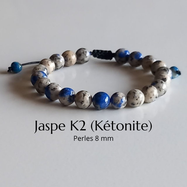 Bracelet ajustable en Jaspe K2 (Kétonite)