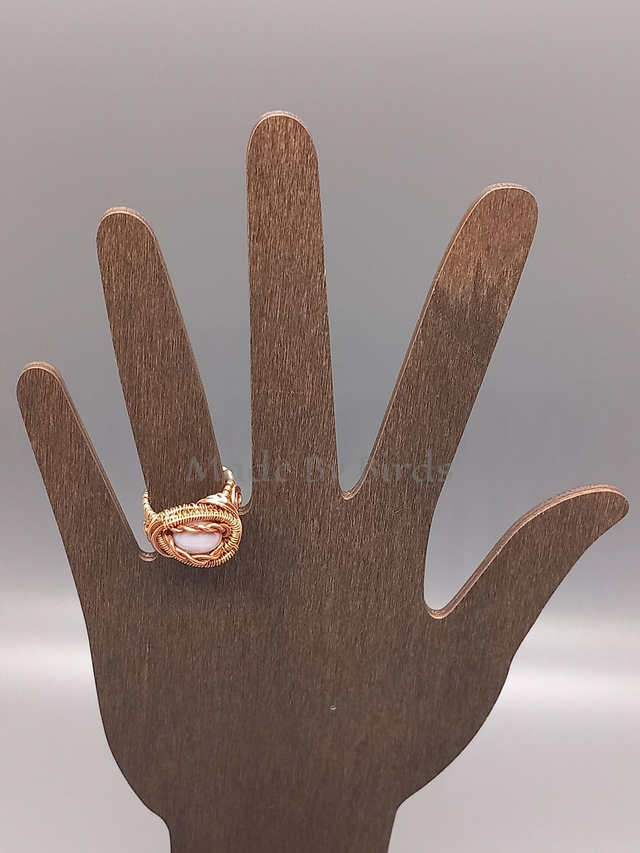 Copper & Brass Fancy Jasper Wire Wrapped Weaved Ring