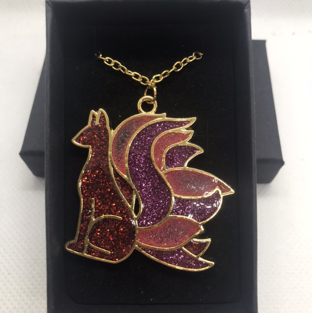 Collier kitsune rouge