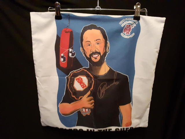 Kevin 'Green Machine' Greenwood Bare Knuckle Boxer Picture Silk Cushion Cover Only (45x45cm / 17.7x17.7in)