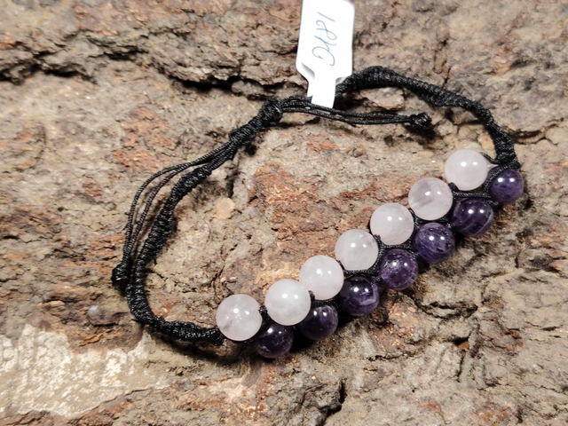 Bracelet améthyste quartz rose 
