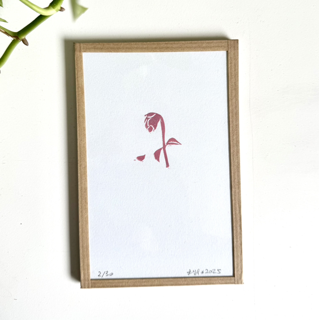 Vanité pétale tombant rose 