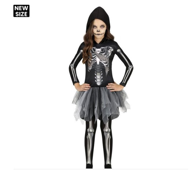 halloween ,  78026  HOODED SKELETON, INFANTILE, 10 - 12 anni