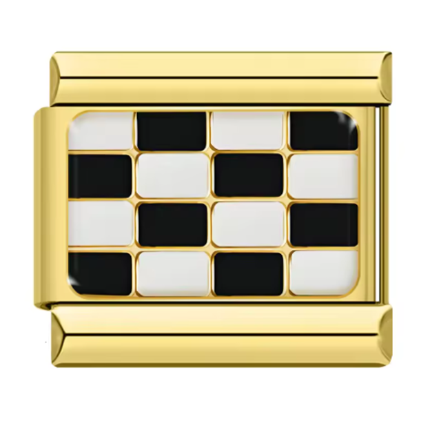 Charm Bandera Carreras Envejecida Dorado