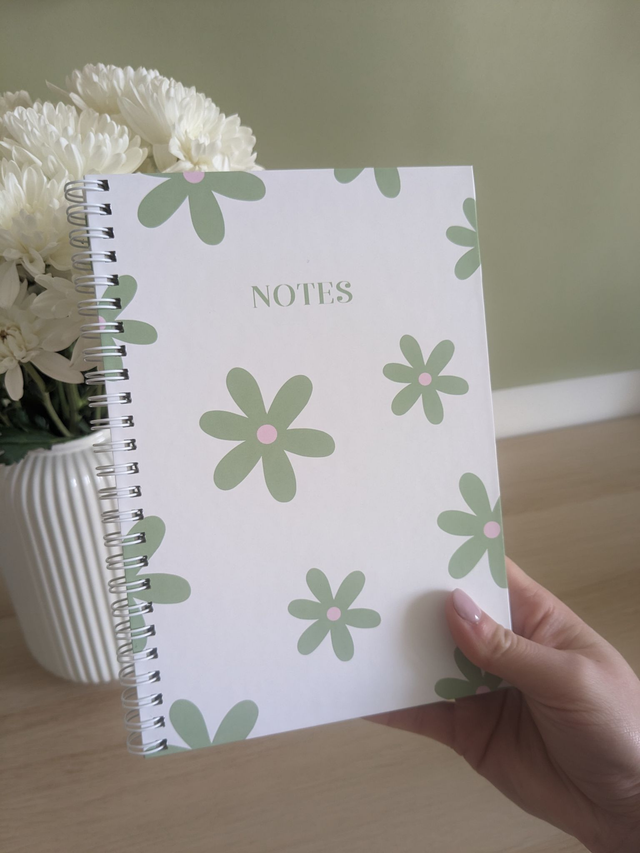 Carnet A5 Fleurs Vertes