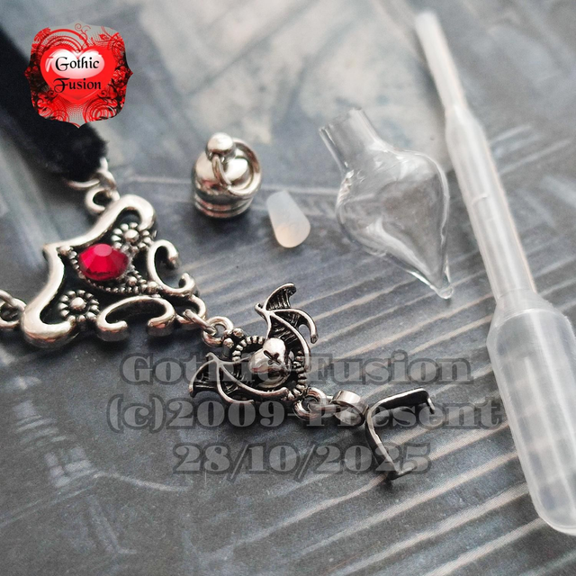 Victorian Gothic Black Velvet Vampire Vial Chokers