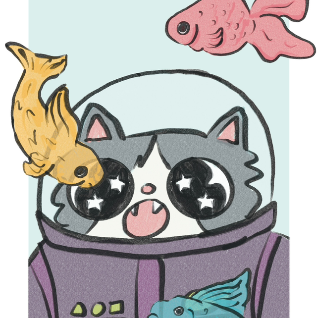 Original Art Print | Fishy Cat