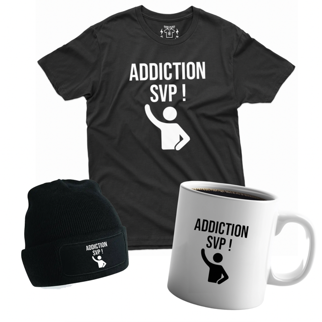 "ADDICTION" Tshirt, Sweat, Bonnet, Totebag, Mug