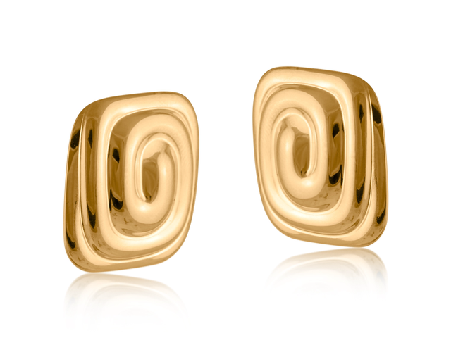 Gold Swirl Earrings 