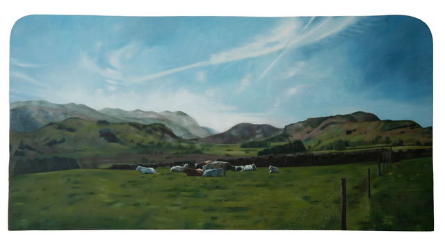 Original Oil Painting - Keswick Cows in Evening Sun, Castlerigg, Cumbria
