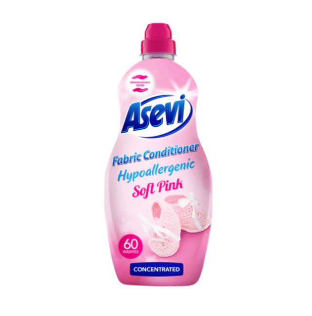 Asevi Concentrated Fabric Softener Hypoallergenic Soft Pink (Talco Rosa) 60 Wash 