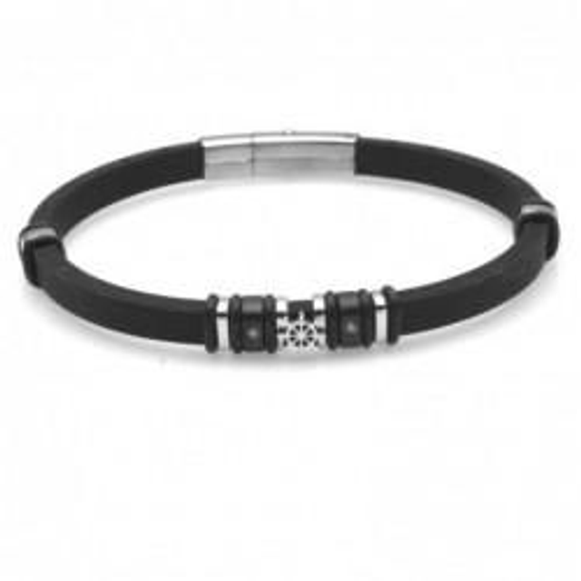 Bracciale uomo in caucciù con souvenir timone