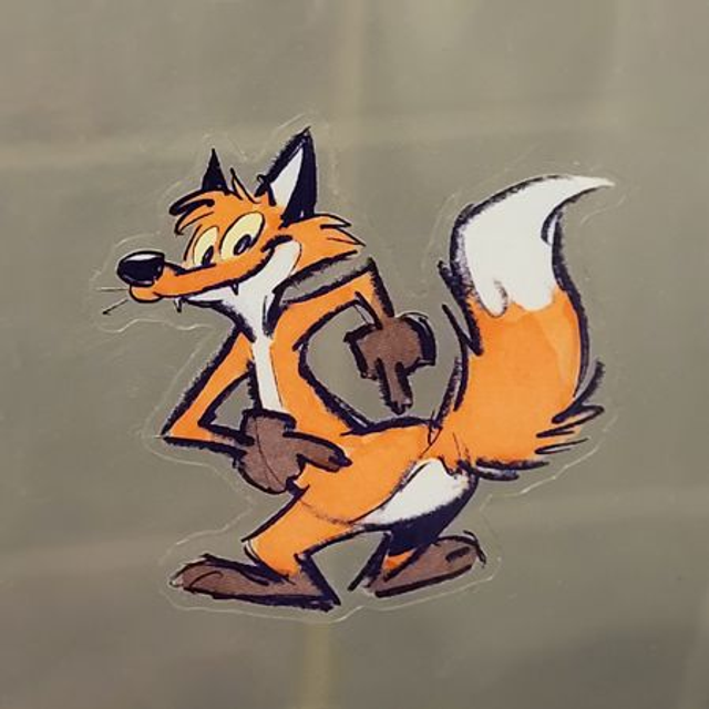 Pointing fox transparent sticker