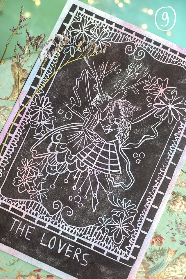 Linogravure "The Lovers"