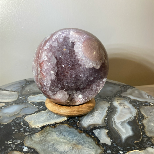 Pink Amethyst Druzy sphere 