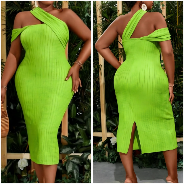 Robe Curvy « Green Diva » (2XL)