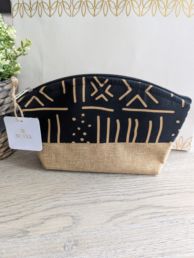 Lot de pochettes en wax et toile de jute