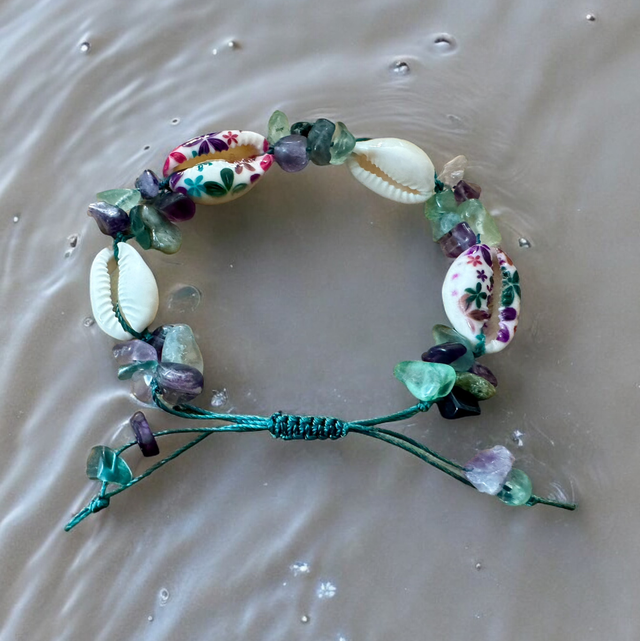 Cowrie Shell and Gem Bracelet