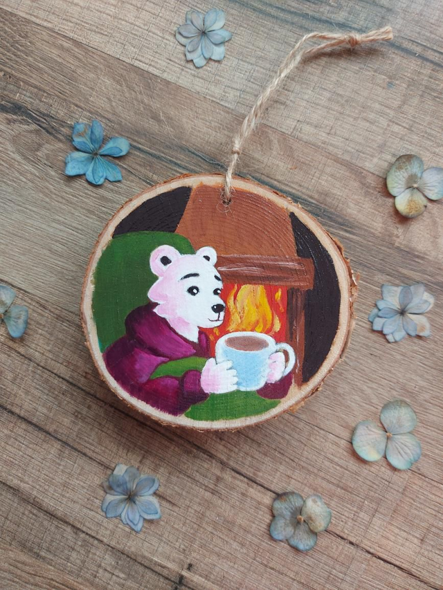 Décoration de Noël à suspendre - grands rondins