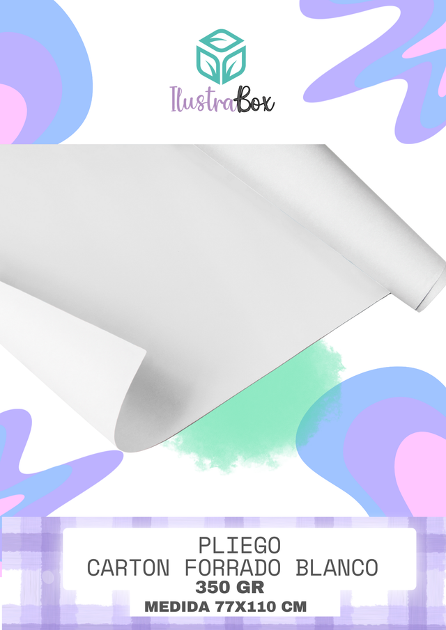 PLIEGO CARTULINA 350 GR BLANCA POR AMBOS LADOS