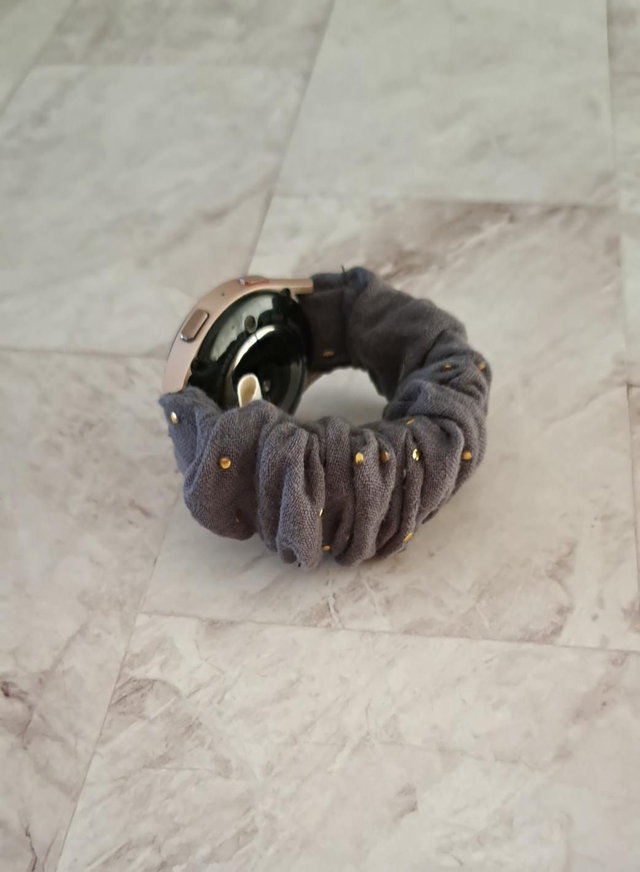 Bracelet chouchou pour montre gaze grise