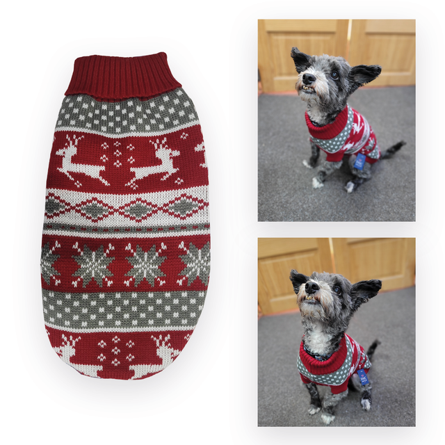 Snowflake / Reindeer Red Knitted Jumper 