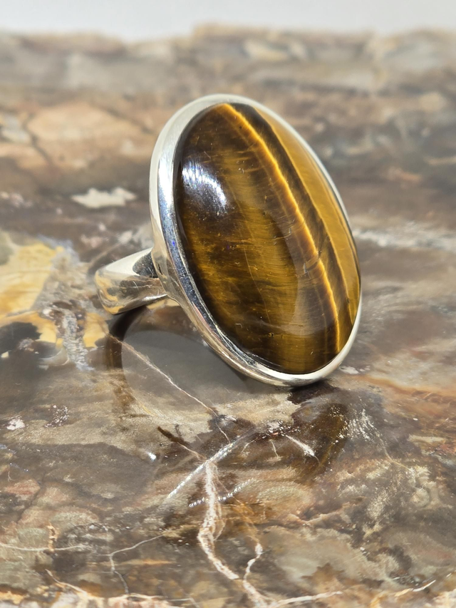 Bague Argent 925 et Œil de tigre 