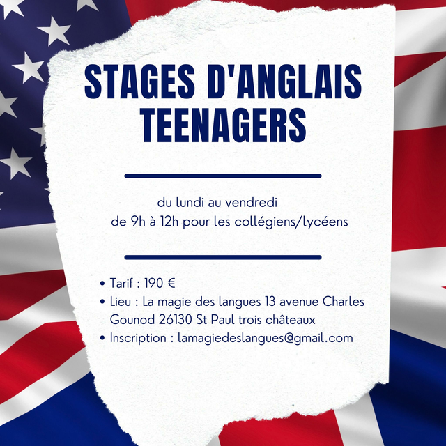 Stage collégiens/lycéens vacances  