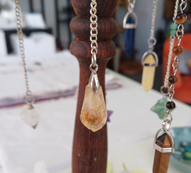 Citrine with Aragonite Pendulum