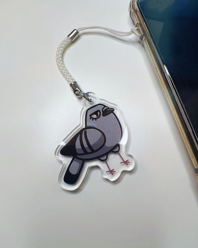 Pigeon Phone Charm - Pi