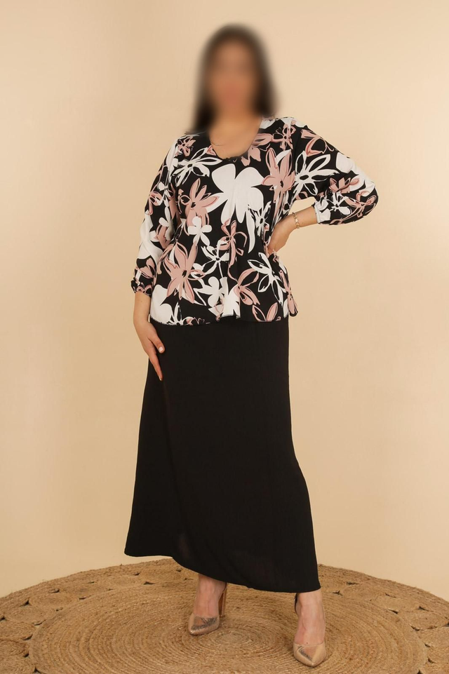 ROBE LONGUE FLEURIE NOIRE