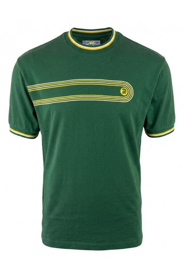 Trojan TR9137 Retro Stripe Print Tee - Green