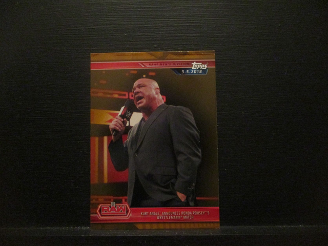 Kurt Angle Announces Ronda Rousey's Wrestlemania Match - Brown Champions Original Trading Card #29