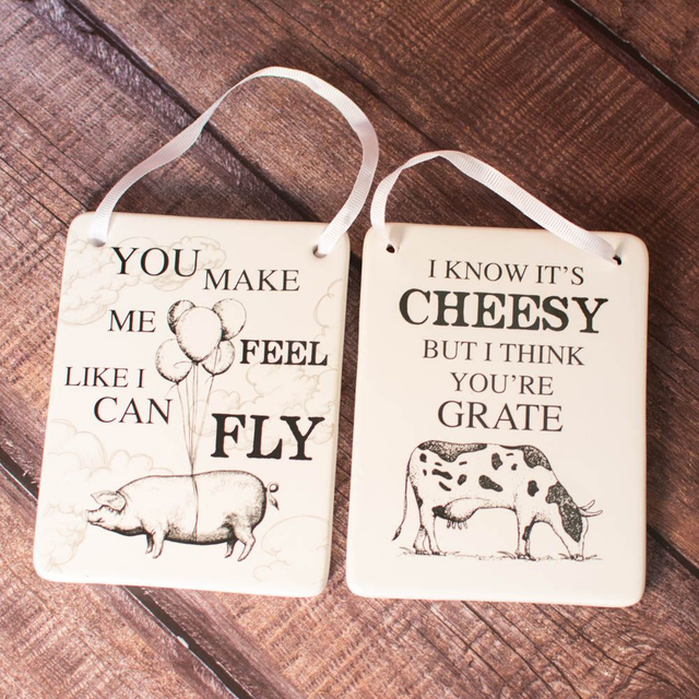 Animal Quote Ceramic Plaques 14.5cm 