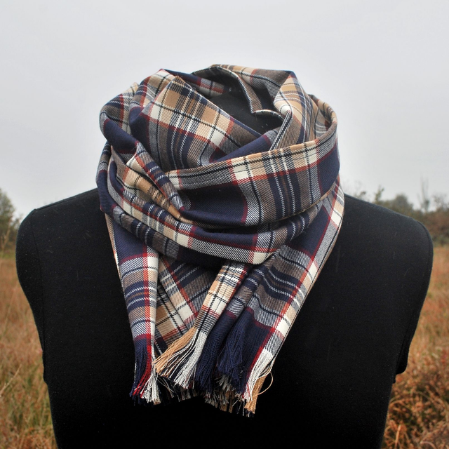 Echarpe Longue Stewart Navy Blue