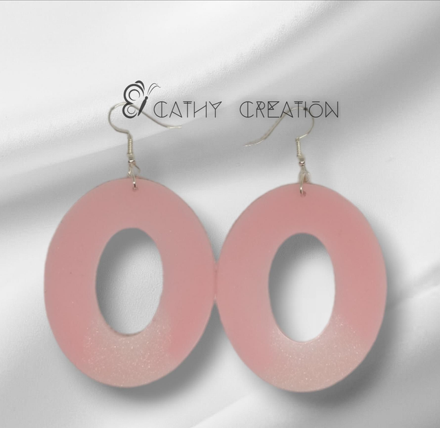 Boucles d'oreilles rose et blanche 