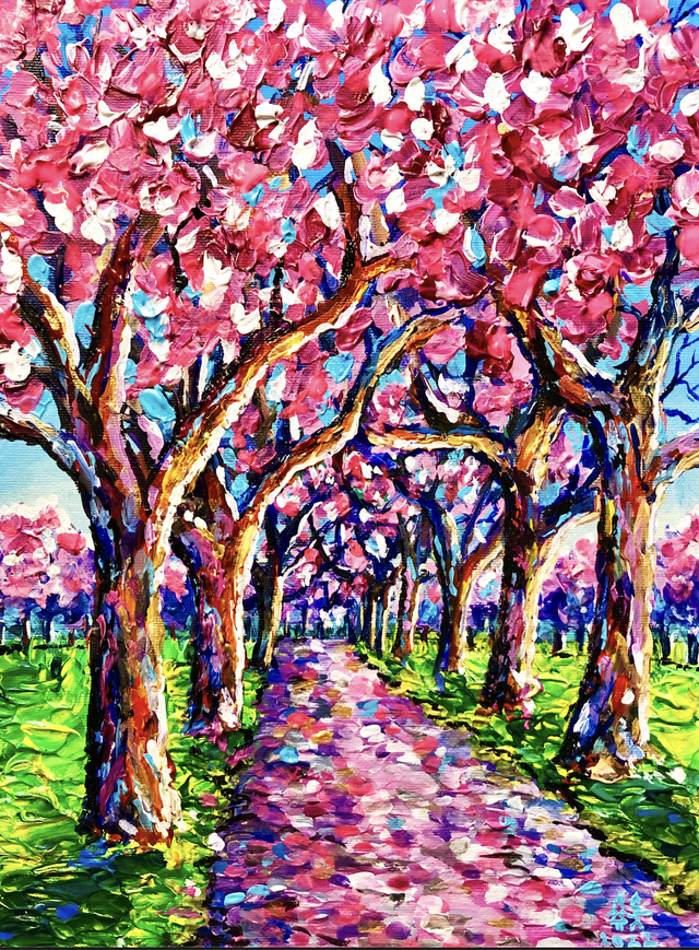 X4 Prints - Cherry Blossoms in the Meadows, Edinburgh 8"x10" (£7.50 per unit)
