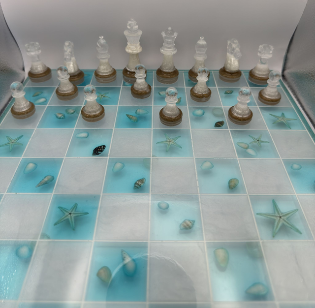 Ocean Tides Resin Chess Set