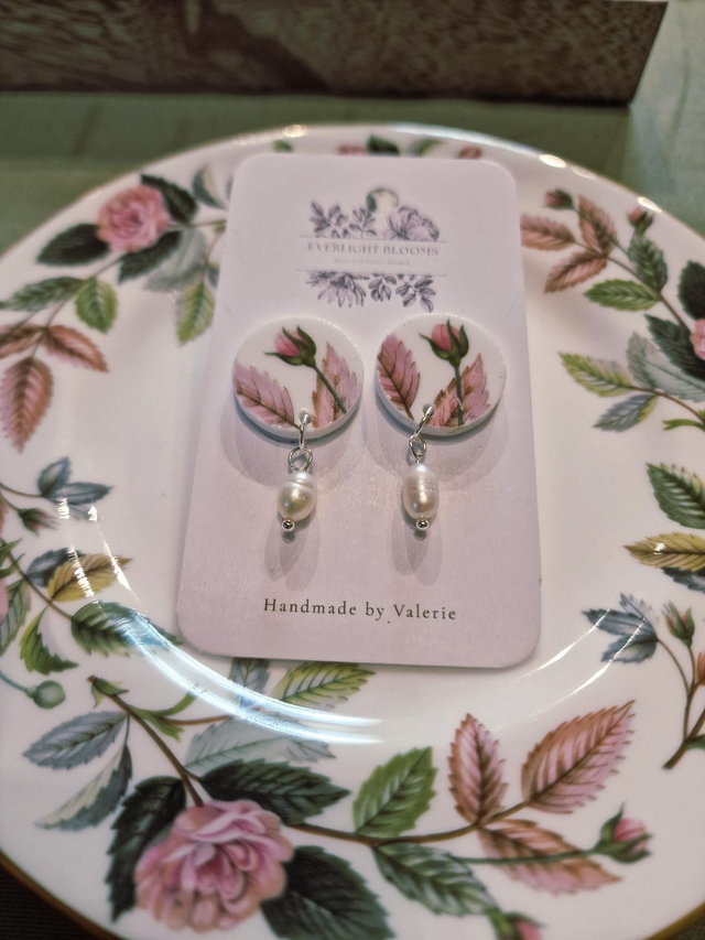 Wedgewood Hathaway Rose Sterling Silver earrings