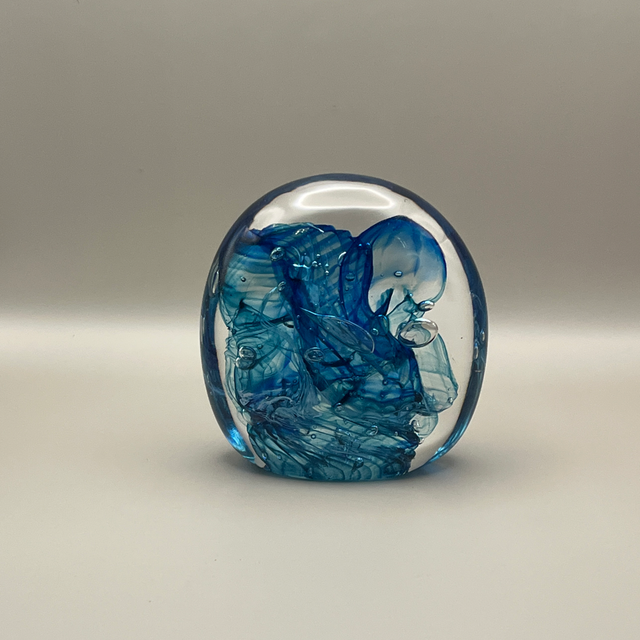 Jane Charles Glass Sculpture – Seaweed Range, Blue