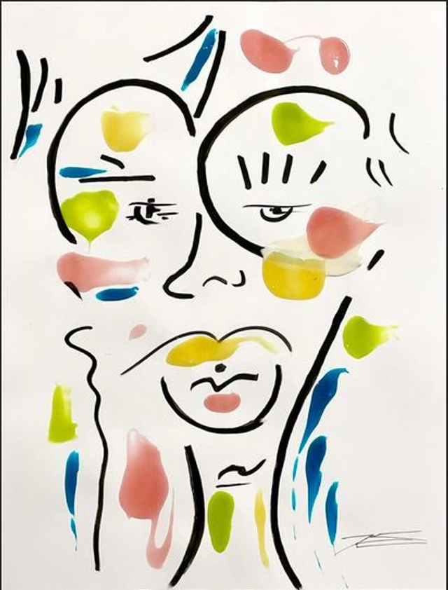 Oeuvre sur papier - L'Intello - 50x65cm