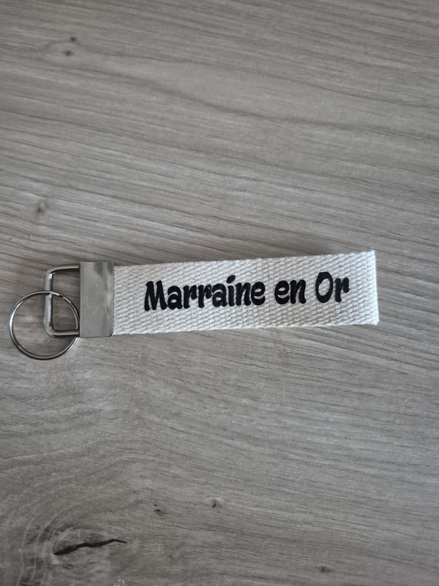 Porte clef Marraine en Or