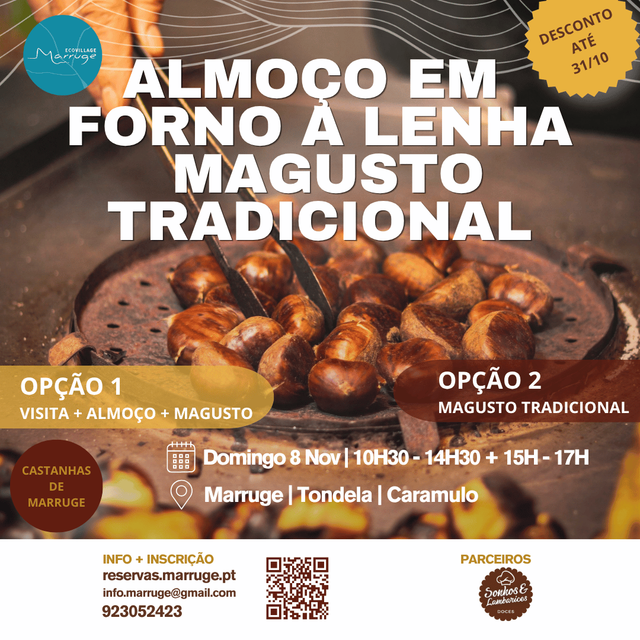 08/11- ALMOÇO FORNO A LENHA &amp; MAGUSTO TRADICIONAL