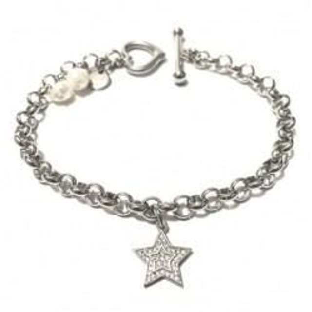 Bracciale donna in acciaio con ciondolo stella