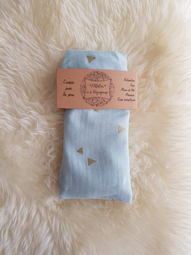 48 - Coussin pour les yeux - Gaze vert amande