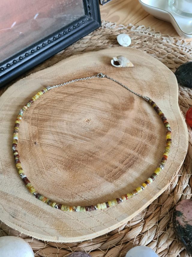 Collier Heishi en Serpentine