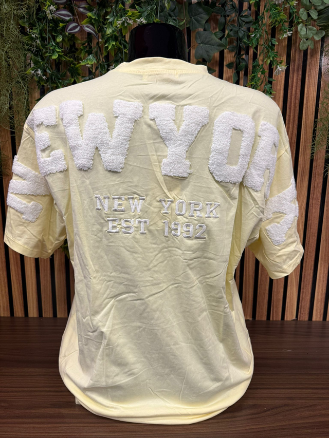 T - shirt New York - geel