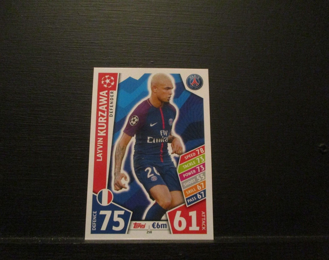 Layvin Kurzawa - UEFA Champions League Match Attax 2017/18 Original Trading Card #258