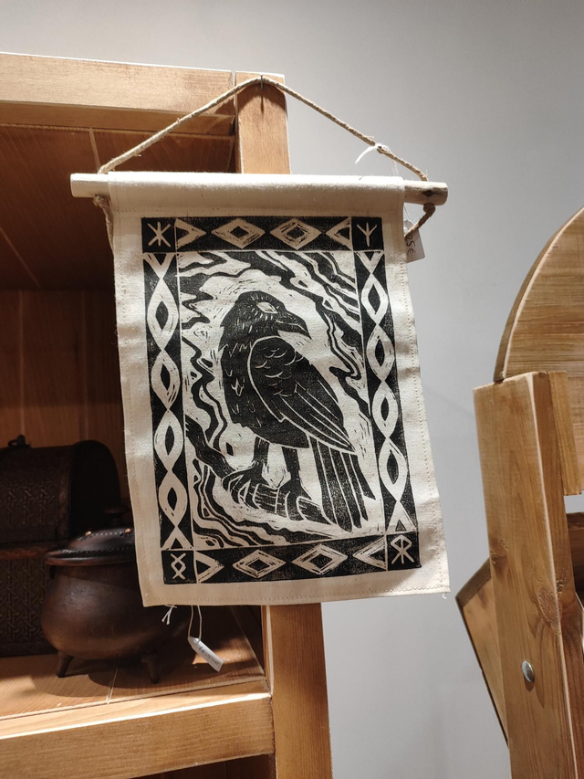 Linogravure Corbeau 
