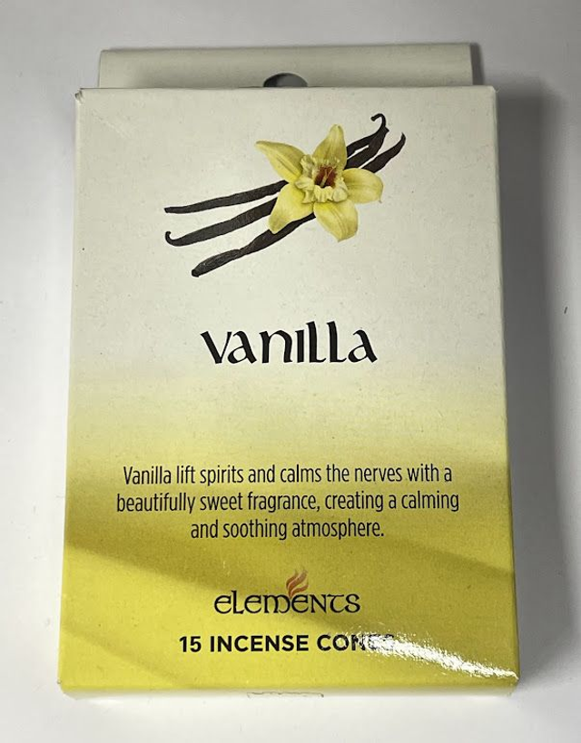 Elements Incense Cones- Vanilla